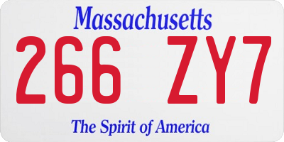 MA license plate 266ZY7