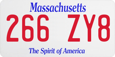 MA license plate 266ZY8
