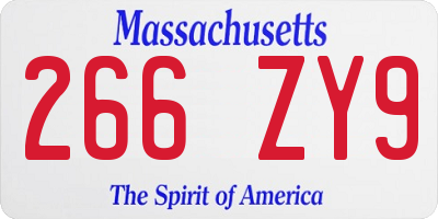 MA license plate 266ZY9