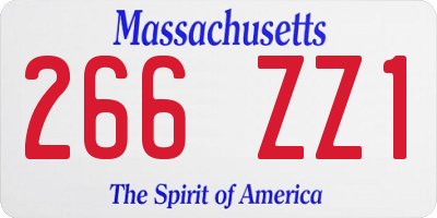 MA license plate 266ZZ1