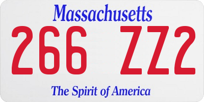 MA license plate 266ZZ2