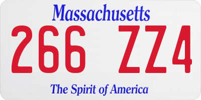 MA license plate 266ZZ4