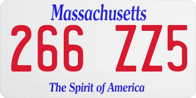 MA license plate 266ZZ5