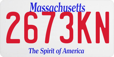 MA license plate 2673KN