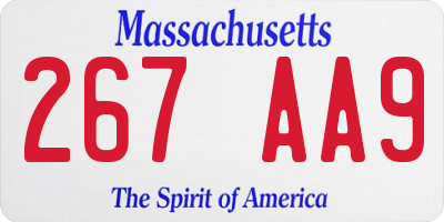 MA license plate 267AA9