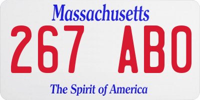 MA license plate 267AB0