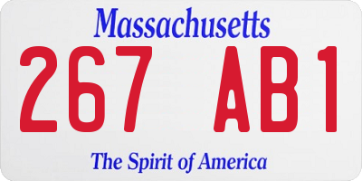 MA license plate 267AB1