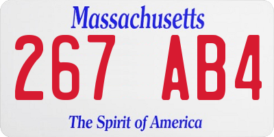 MA license plate 267AB4