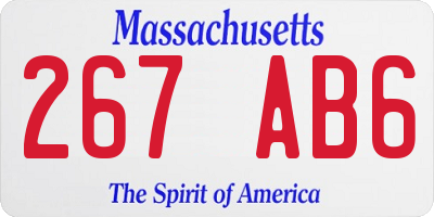 MA license plate 267AB6