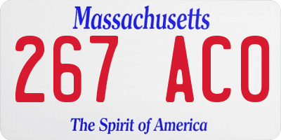 MA license plate 267AC0