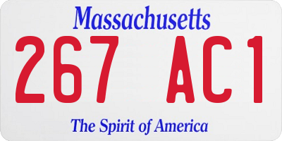 MA license plate 267AC1