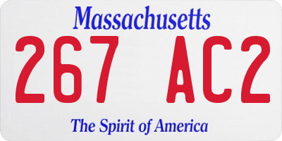 MA license plate 267AC2