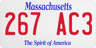 MA license plate 267AC3