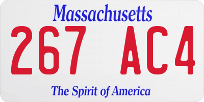 MA license plate 267AC4