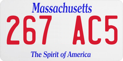 MA license plate 267AC5
