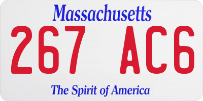MA license plate 267AC6
