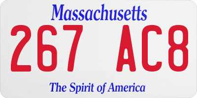 MA license plate 267AC8