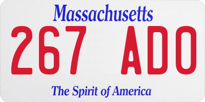 MA license plate 267AD0