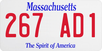 MA license plate 267AD1