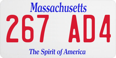 MA license plate 267AD4