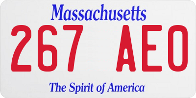 MA license plate 267AE0