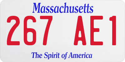 MA license plate 267AE1