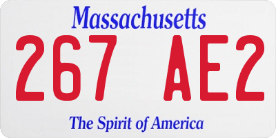MA license plate 267AE2
