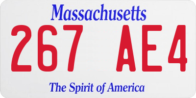 MA license plate 267AE4