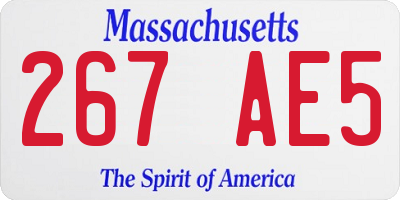 MA license plate 267AE5