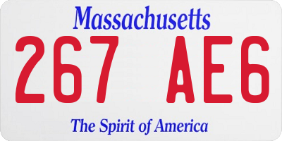 MA license plate 267AE6
