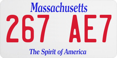 MA license plate 267AE7