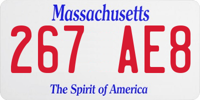 MA license plate 267AE8