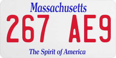 MA license plate 267AE9