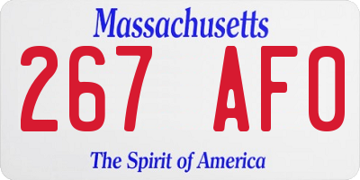 MA license plate 267AF0