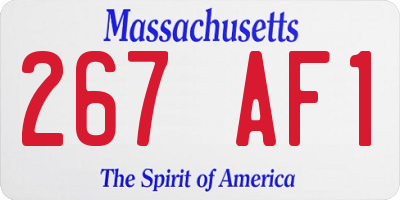 MA license plate 267AF1