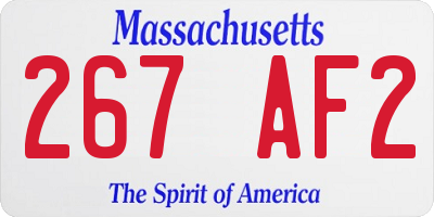 MA license plate 267AF2