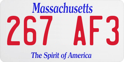 MA license plate 267AF3