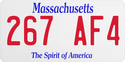 MA license plate 267AF4
