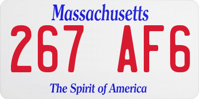 MA license plate 267AF6
