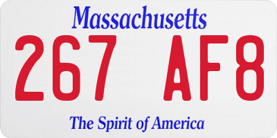 MA license plate 267AF8