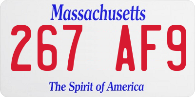 MA license plate 267AF9