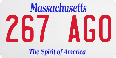 MA license plate 267AG0