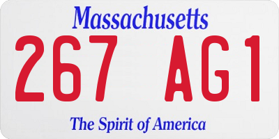 MA license plate 267AG1