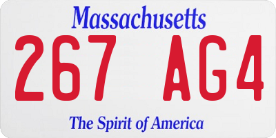 MA license plate 267AG4