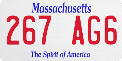 MA license plate 267AG6