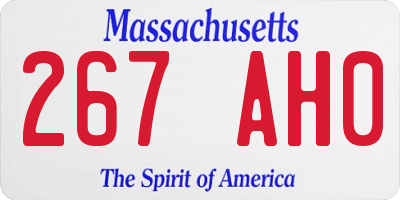 MA license plate 267AH0