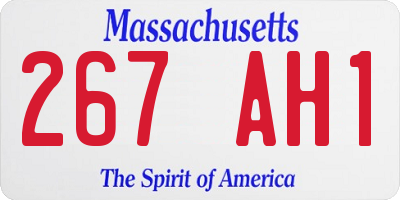 MA license plate 267AH1
