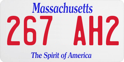 MA license plate 267AH2