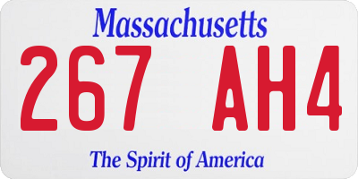 MA license plate 267AH4