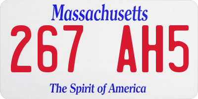 MA license plate 267AH5